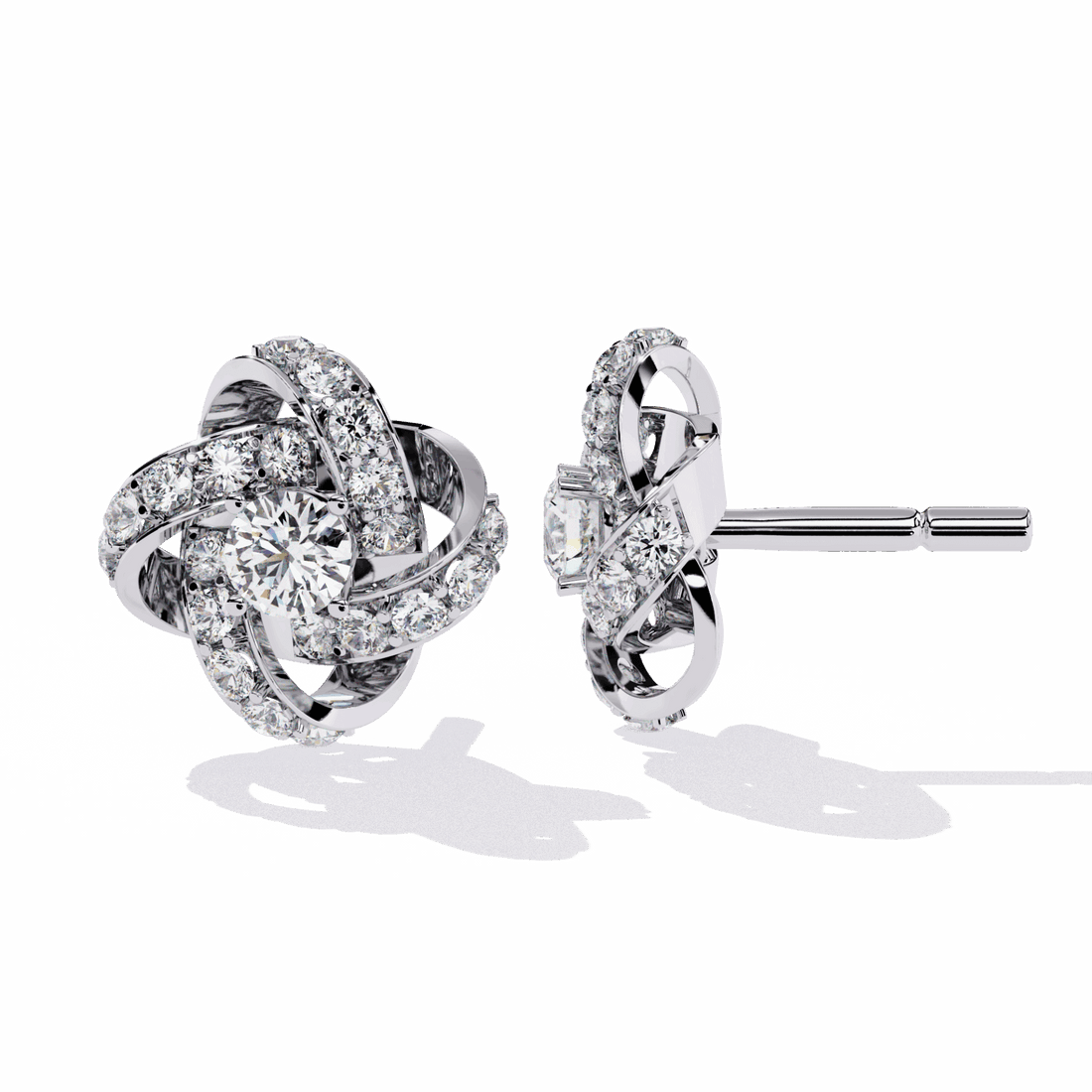 0.9 Carat Dual Round Stud Earrings in Moissanite | House of Estara