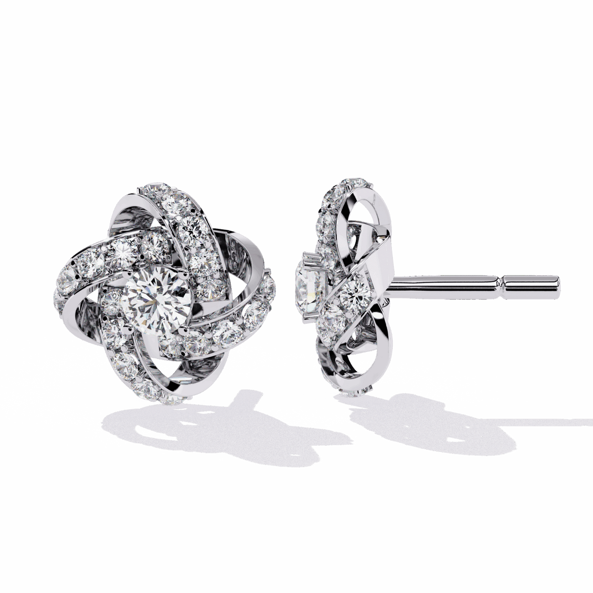 0.9 Carat Dual Round Stud Earrings in Moissanite | House of Estara