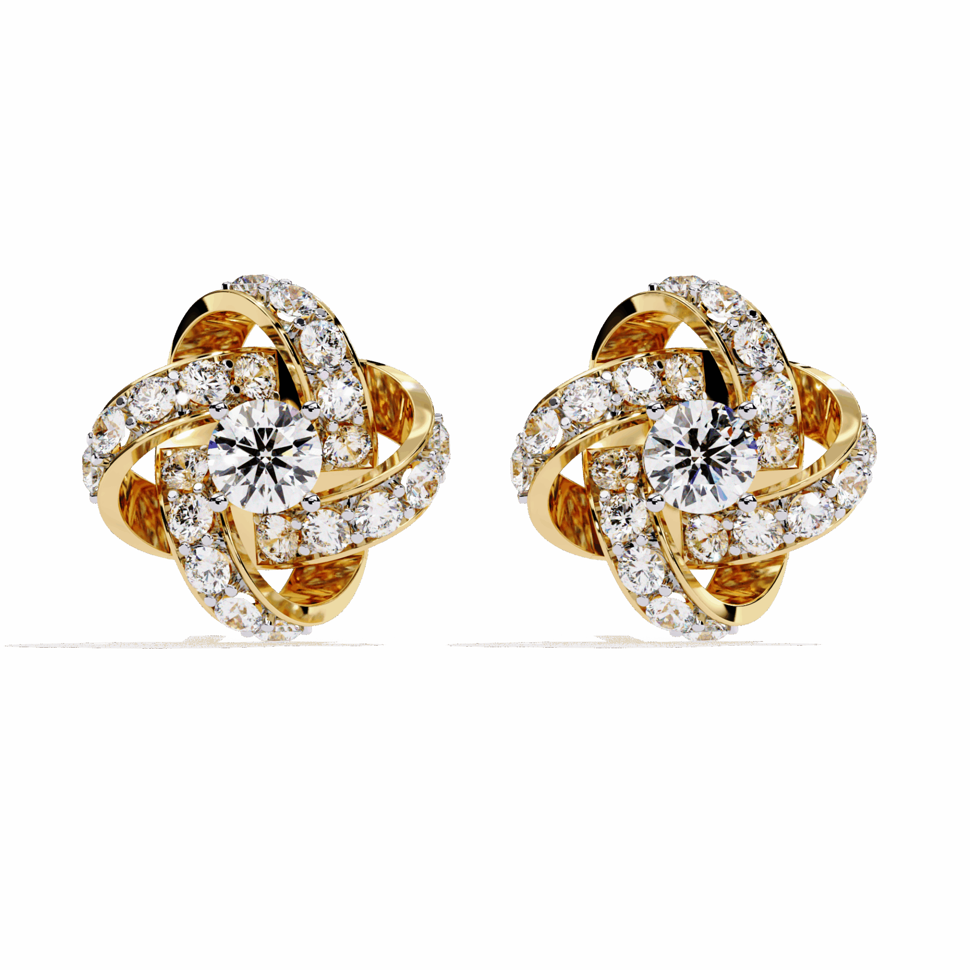 0.9 Carat Dual Round Stud Earrings in Moissanite | House of Estara