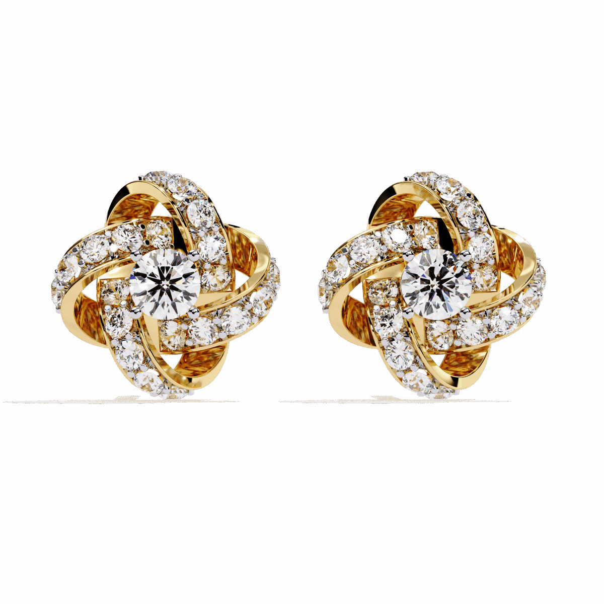 0.9 Carat Dual Round Stud Earrings in Moissanite | House of Estara