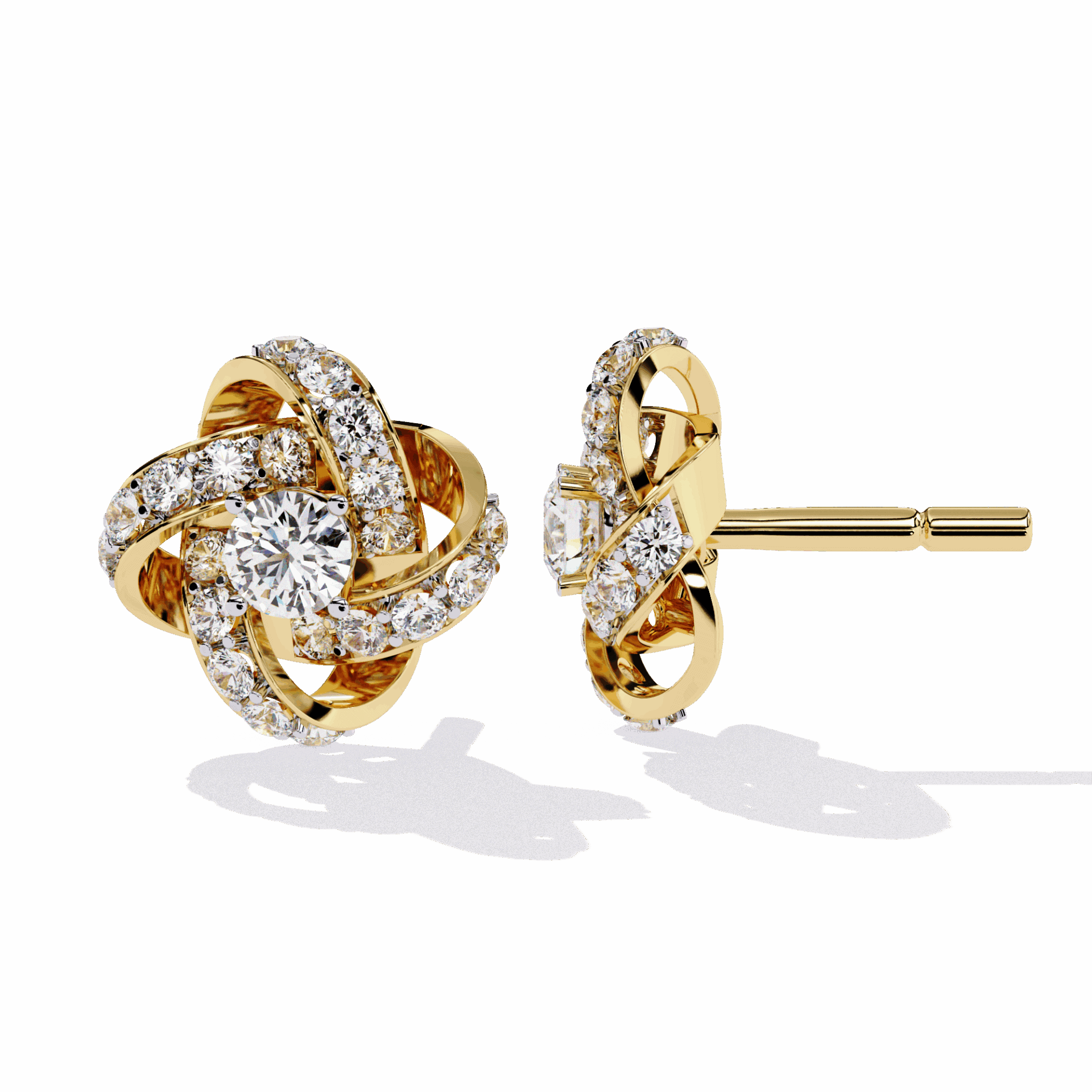 0.9 Carat Dual Round Stud Earrings in Moissanite | House of Estara