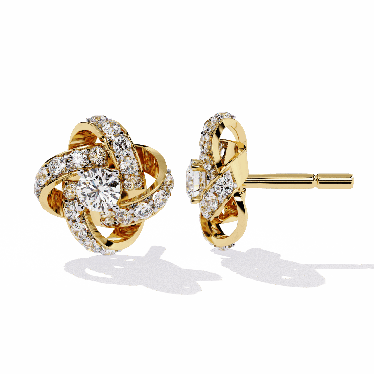 0.9 Carat Dual Round Stud Earrings in Moissanite | House of Estara