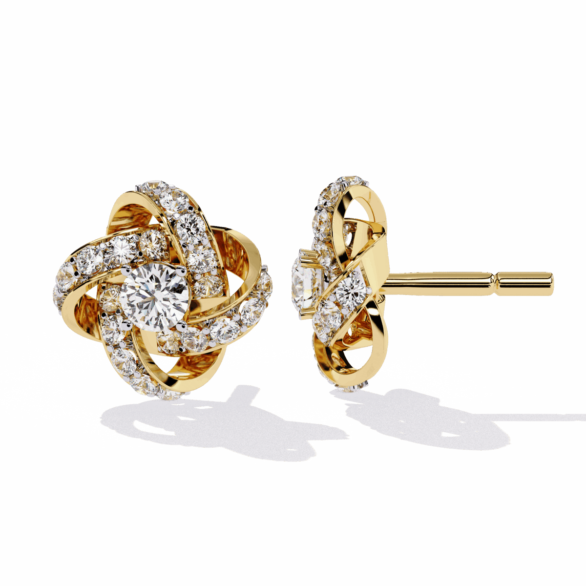 0.9 Carat Dual Round Stud Earrings in Moissanite | House of Estara