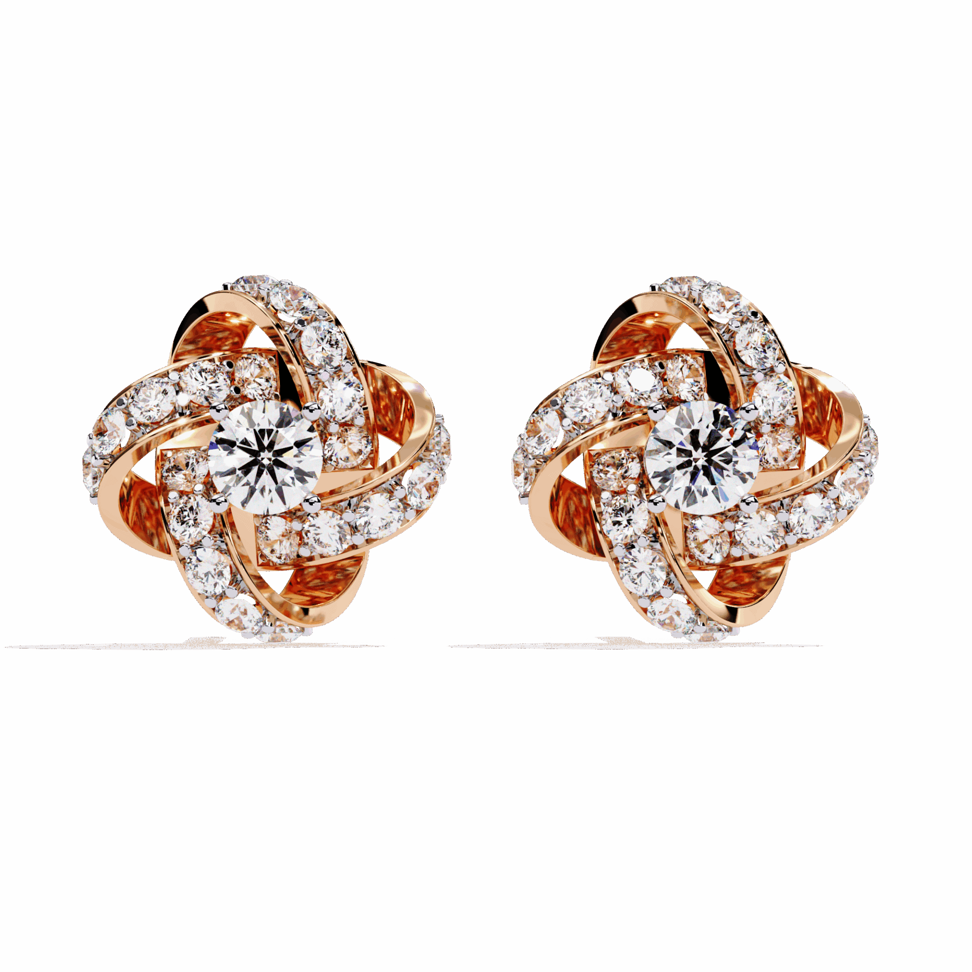 0.9 Carat Dual Round Stud Earrings in Moissanite | House of Estara