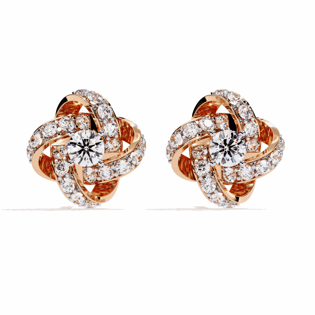 0.9 Carat Dual Round Stud Earrings in Moissanite | House of Estara