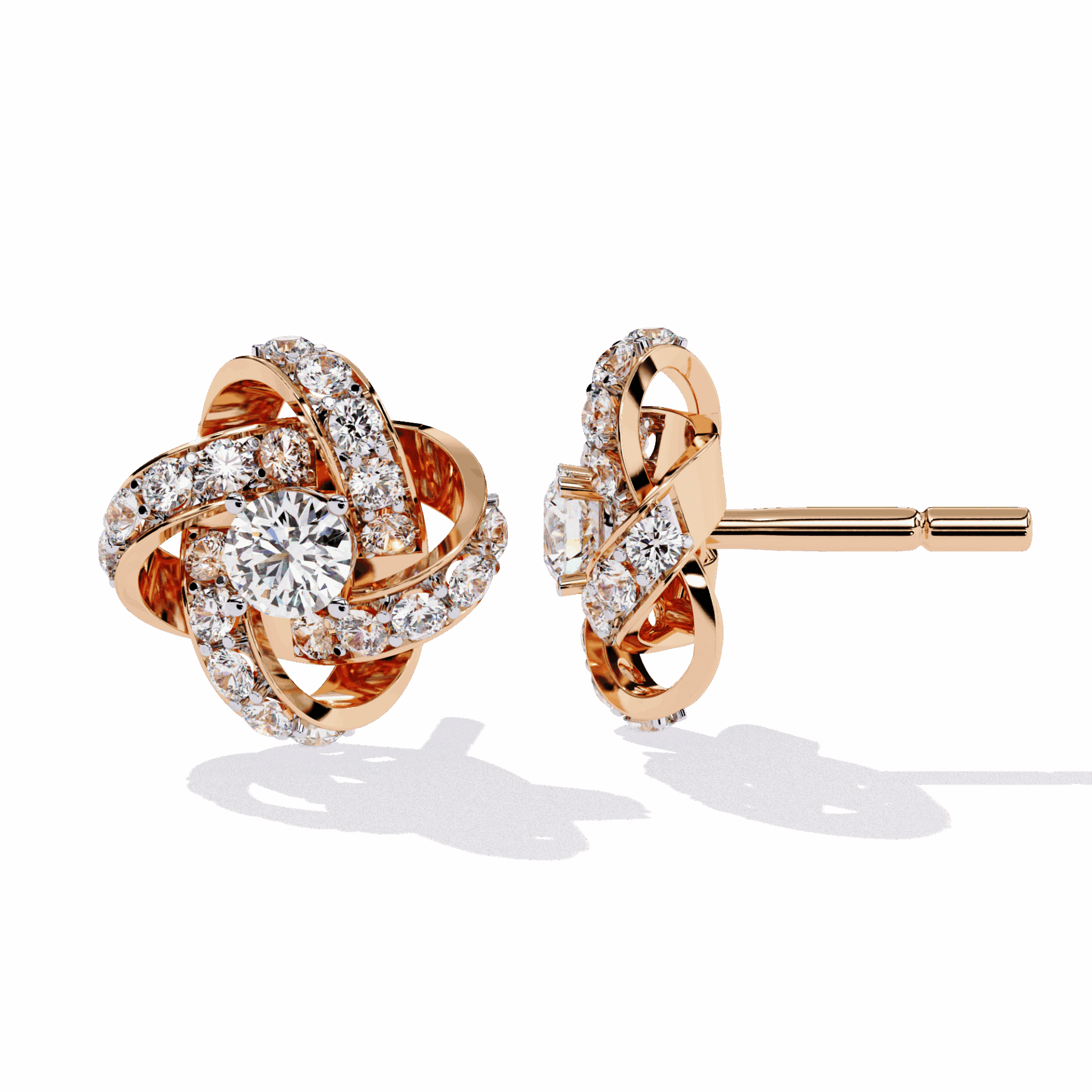 0.9 Carat Dual Round Stud Earrings in Moissanite | House of Estara