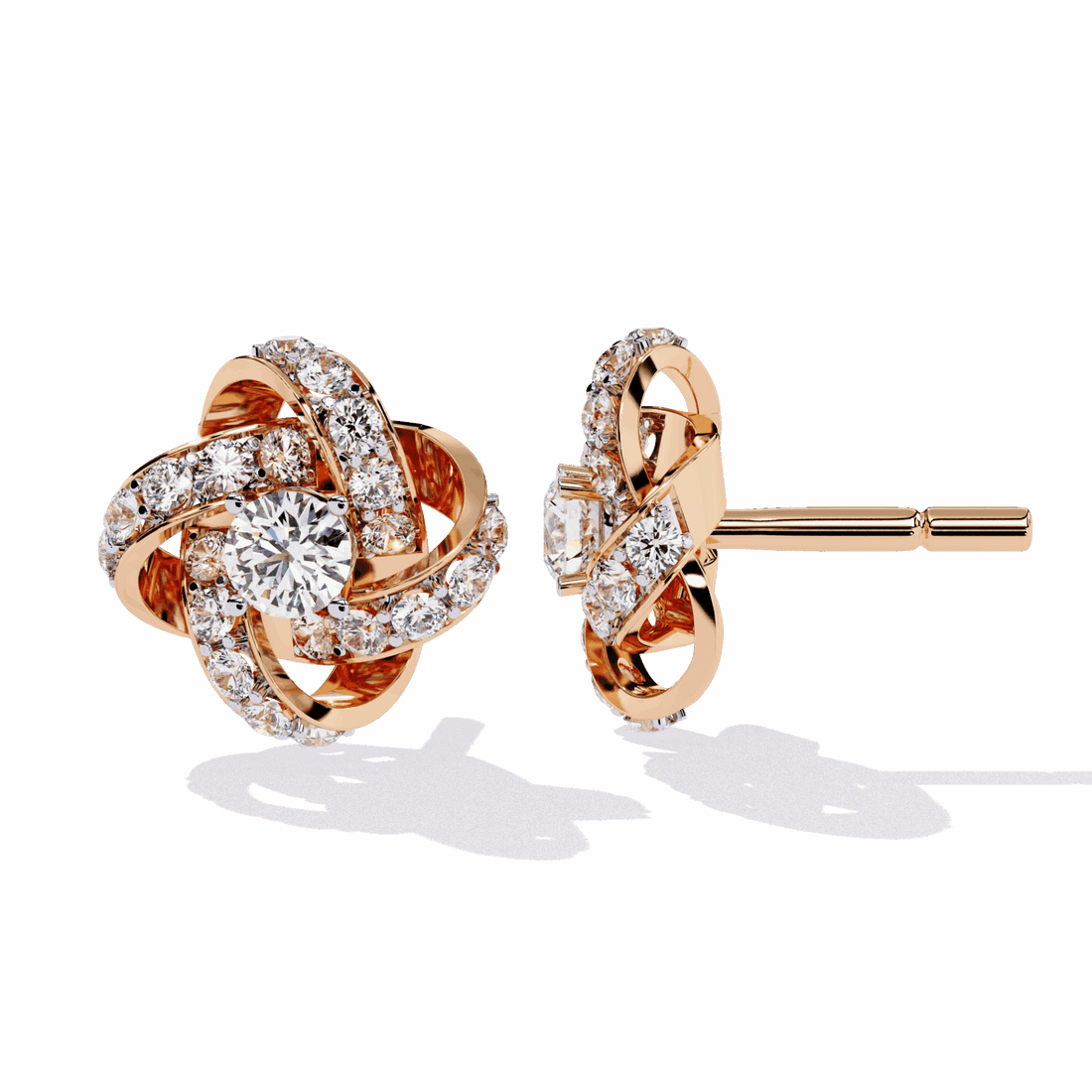 0.9 Carat Dual Round Stud Earrings in Moissanite | House of Estara