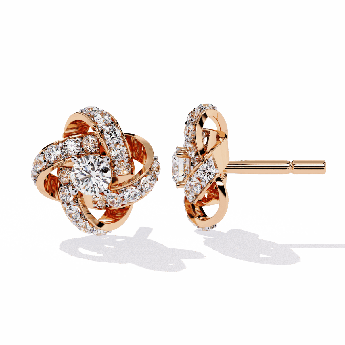 0.9 Carat Dual Round Stud Earrings in Moissanite | House of Estara