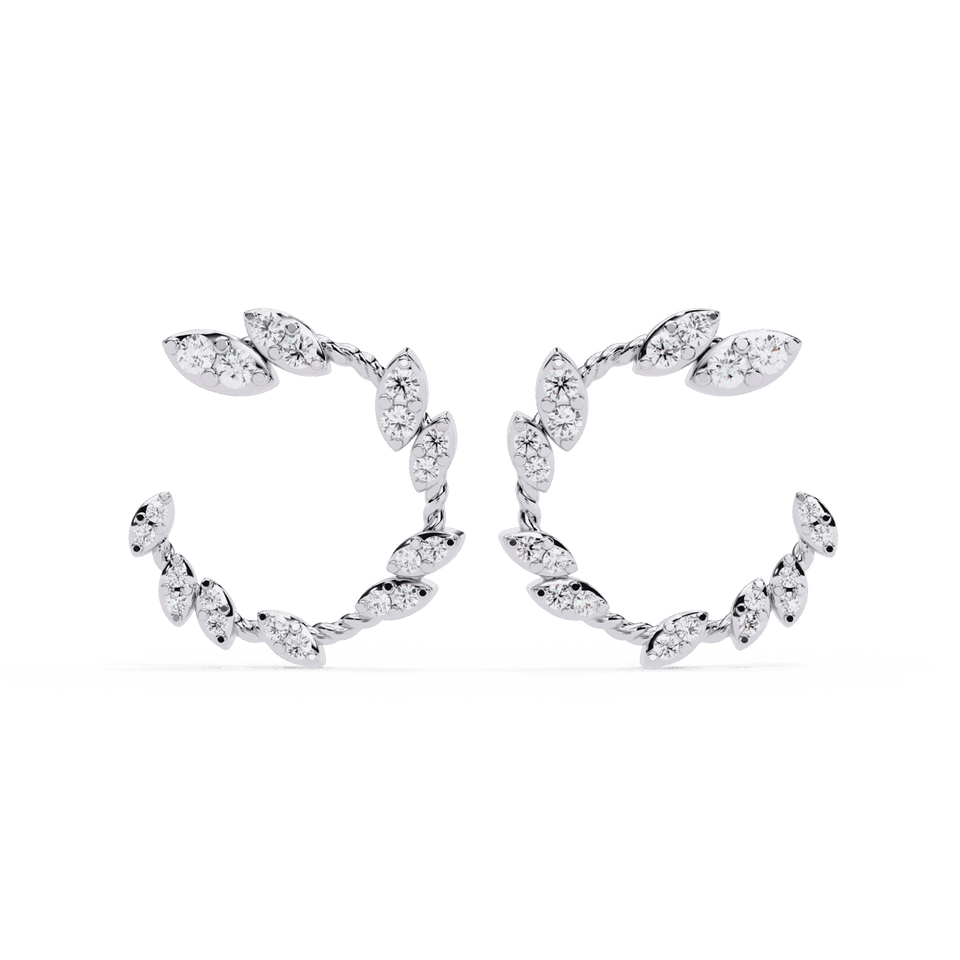 Marquise Vine Hoop Earrings
