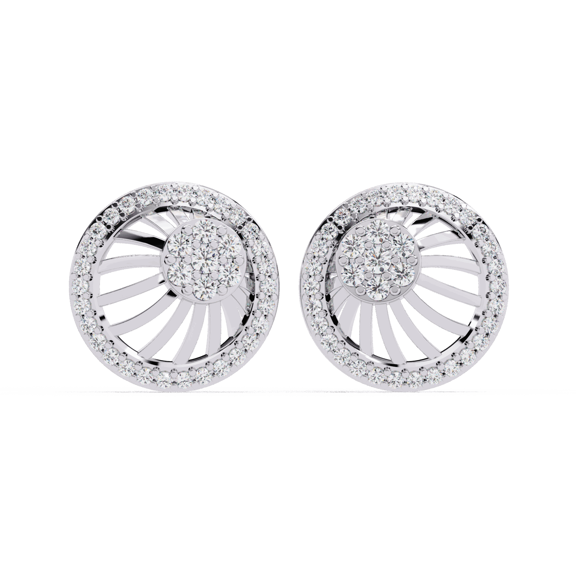 0.4 Carat Round Trio Stud Earrings in Moissanite | House of Estara