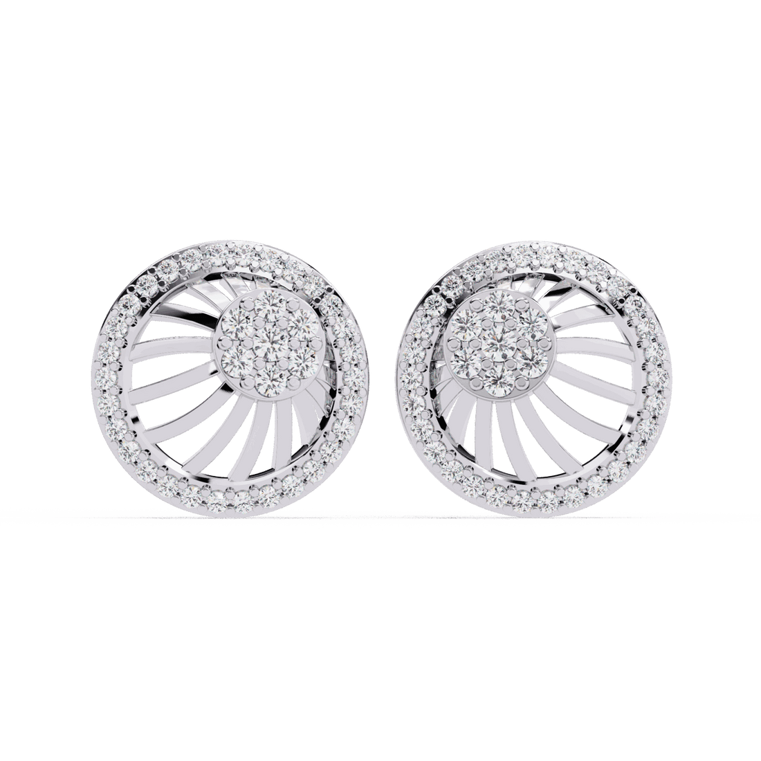 0.4 Carat Round Trio Stud Earrings in Moissanite | House of Estara