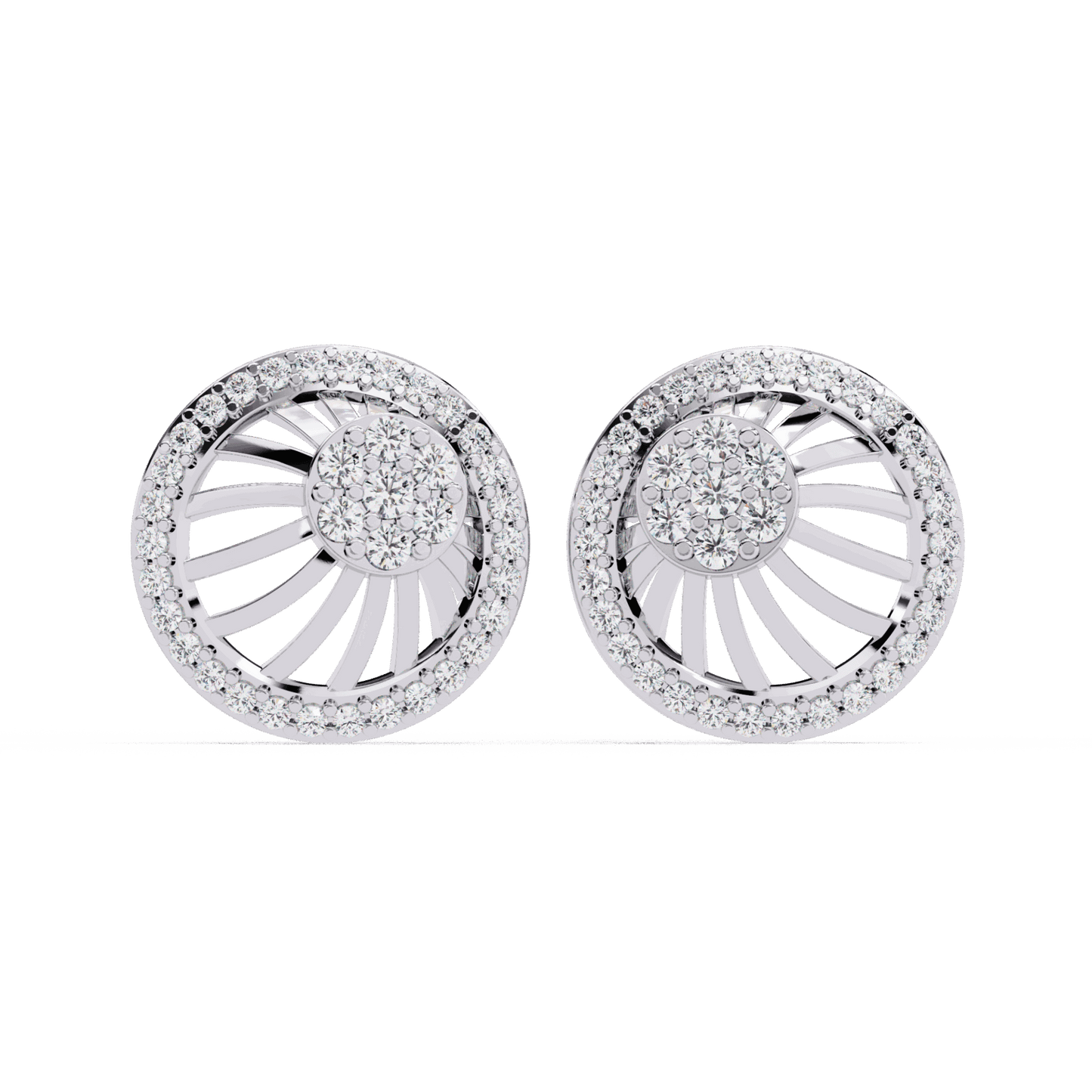 0.4 Carat Round Trio Stud Earrings in Moissanite | House of Estara