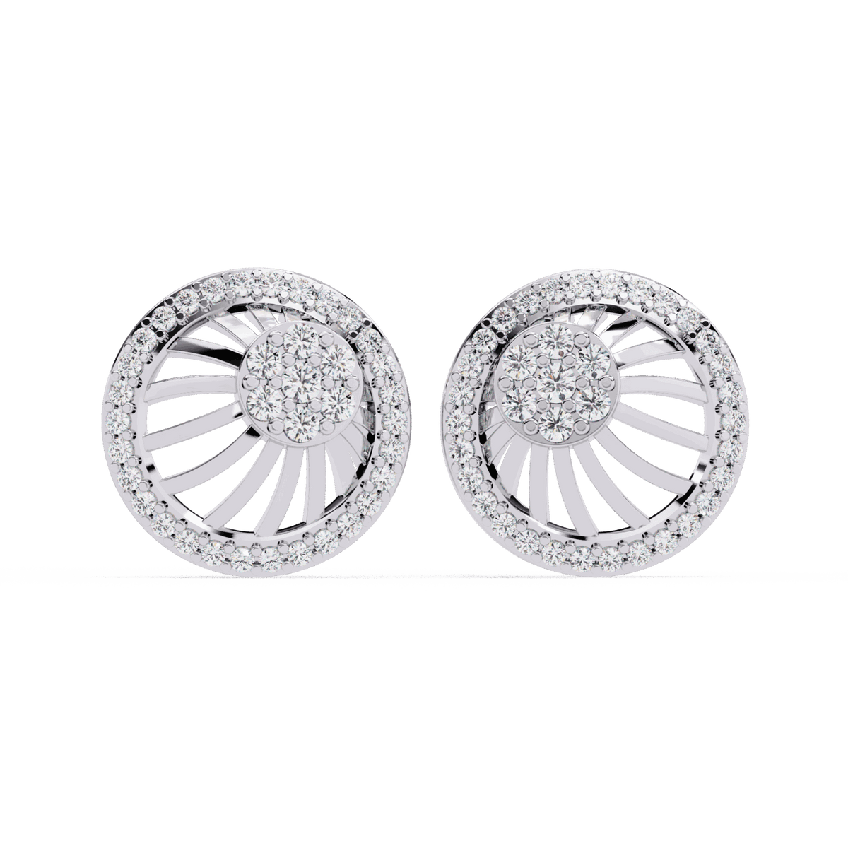 0.4 Carat Round Trio Stud Earrings in Moissanite | House of Estara