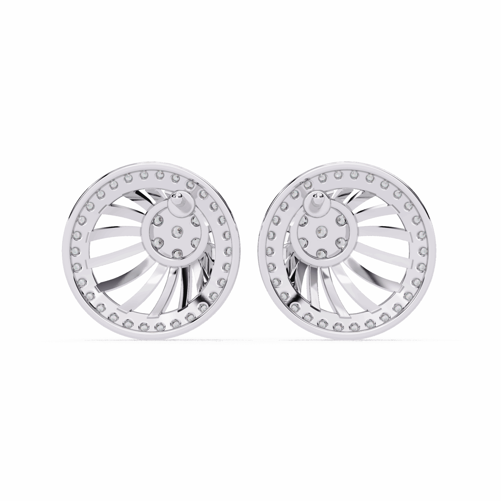 0.4 Carat Round Trio Stud Earrings in Moissanite | House of Estara