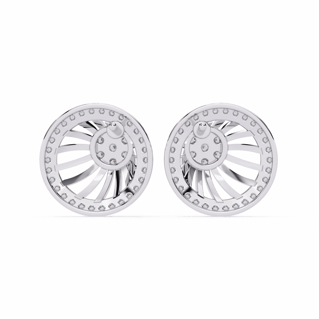 0.4 Carat Round Trio Stud Earrings in Moissanite | House of Estara