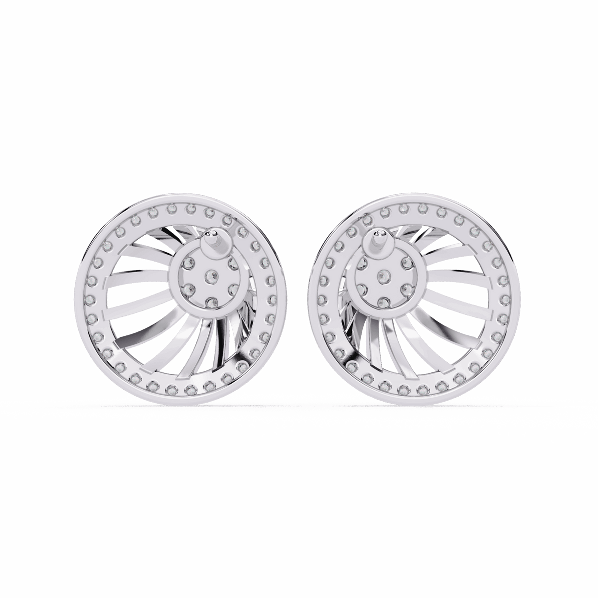 0.4 Carat Round Trio Stud Earrings in Moissanite | House of Estara