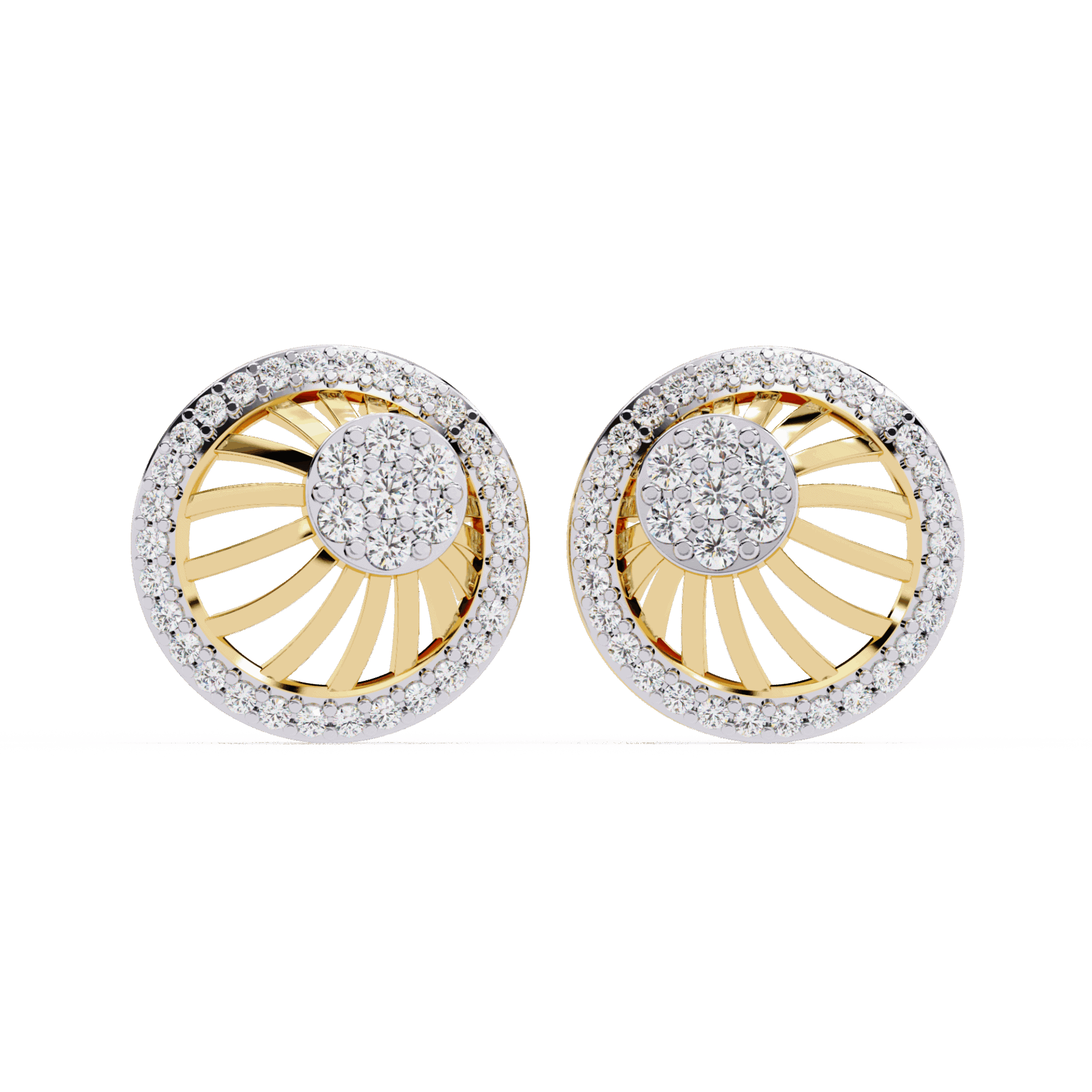 0.4 Carat Round Trio Stud Earrings in Moissanite | House of Estara