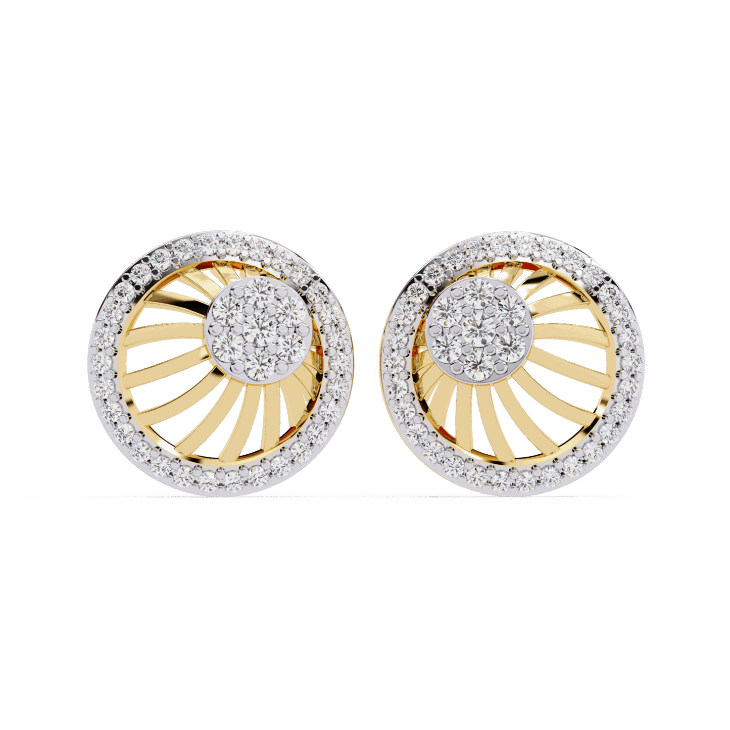 0.4 Carat Round Trio Stud Earrings in Moissanite | House of Estara