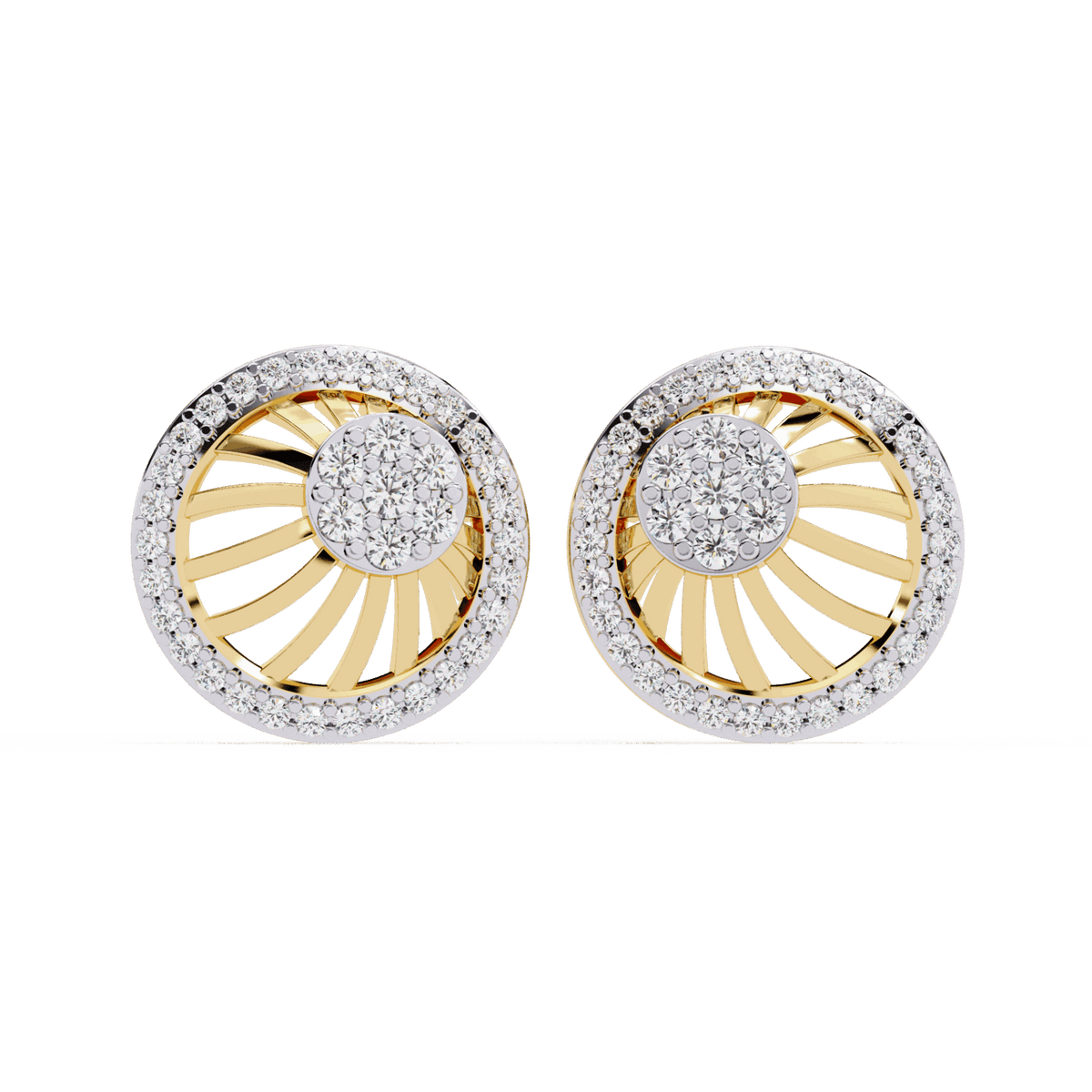 0.4 Carat Round Trio Stud Earrings in Moissanite | House of Estara