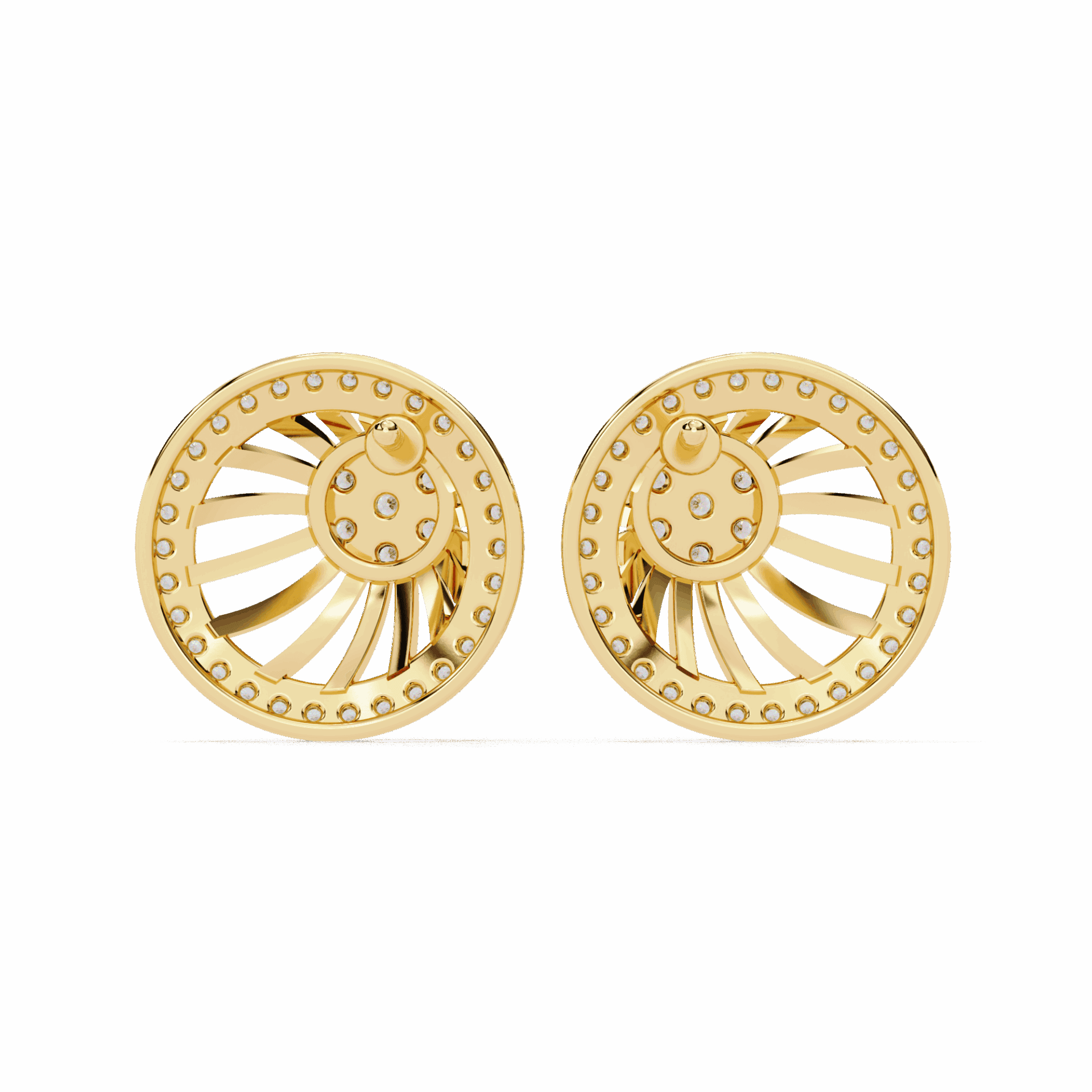 0.4 Carat Round Trio Stud Earrings in Moissanite | House of Estara