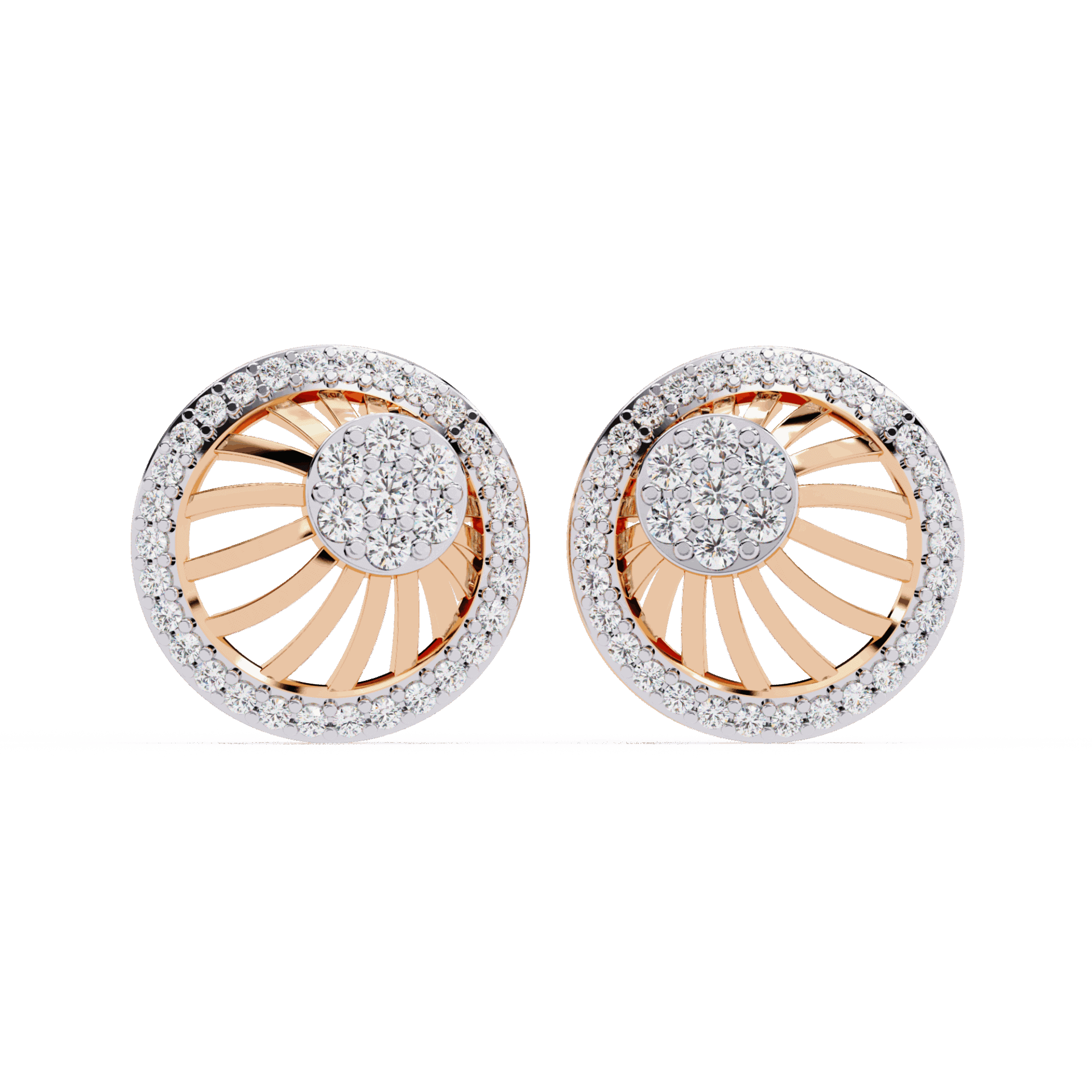 0.4 Carat Round Trio Stud Earrings in Moissanite | House of Estara