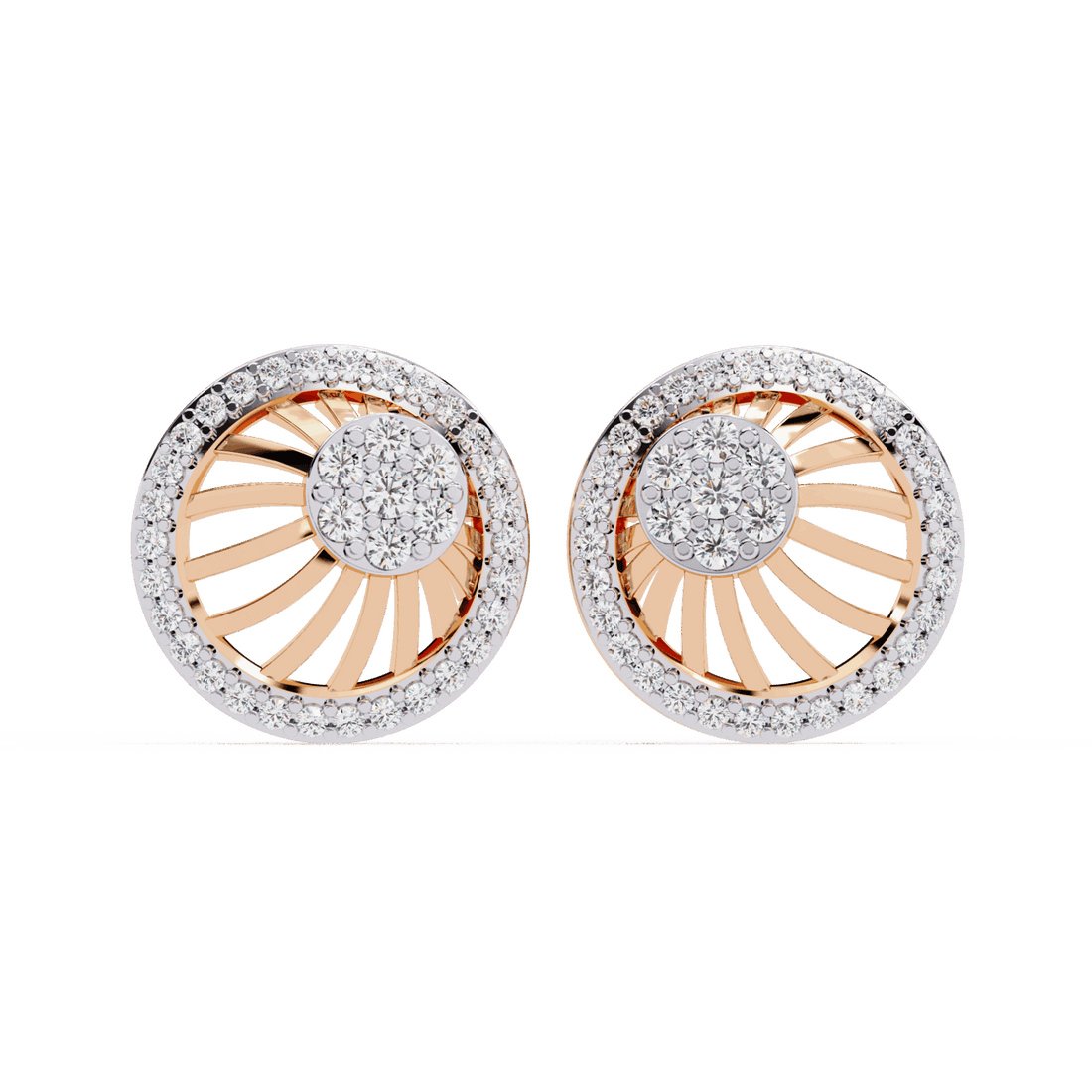 0.4 Carat Round Trio Stud Earrings in Moissanite | House of Estara
