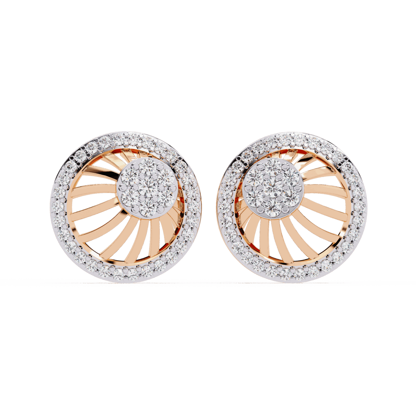 0.4 Carat Round Trio Stud Earrings in Moissanite | House of Estara