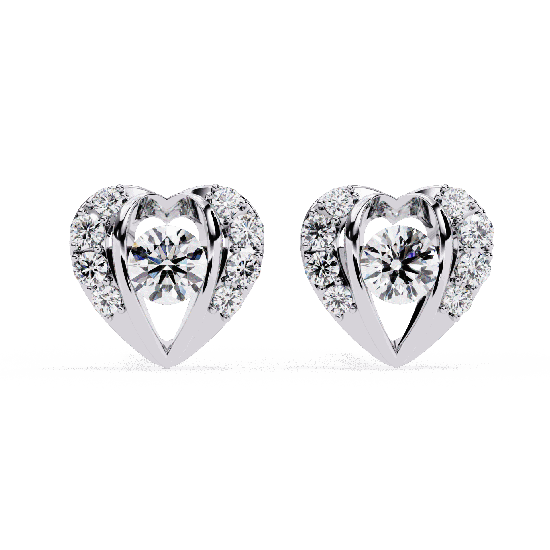 0.7 Carat Triple Round Stud Earrings in Moissanite | House of Estara
