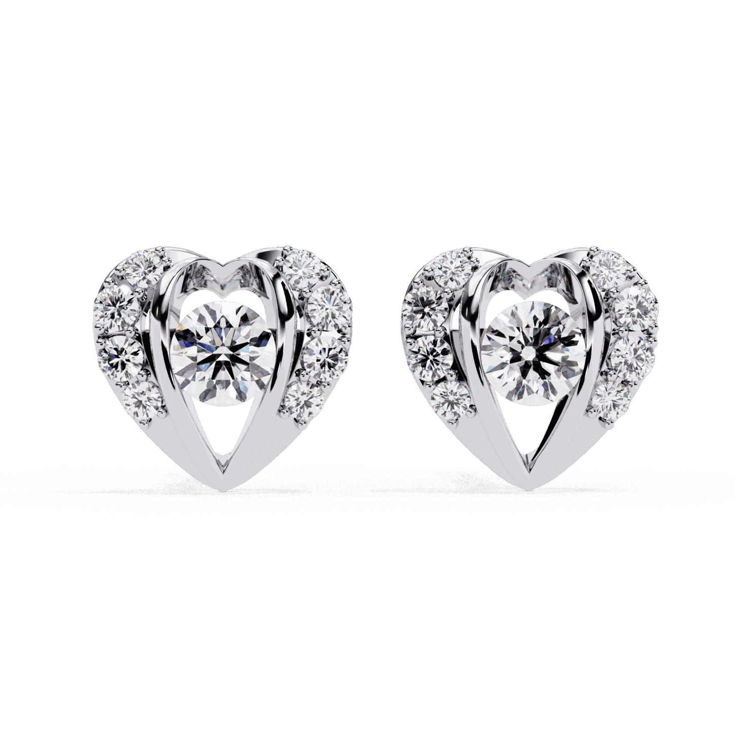 0.7 Carat Triple Round Stud Earrings in Moissanite | House of Estara