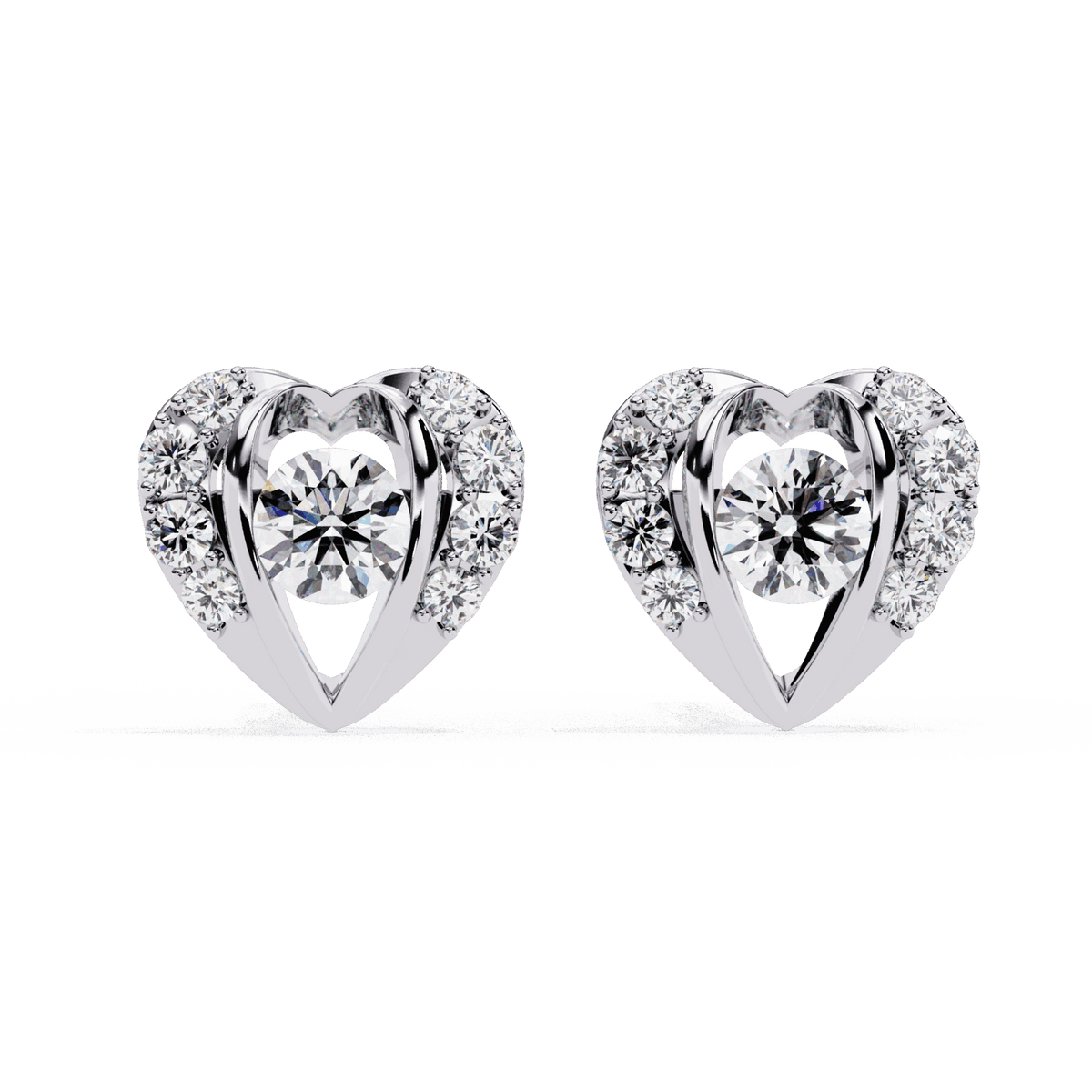 0.7 Carat Triple Round Stud Earrings in Moissanite | House of Estara