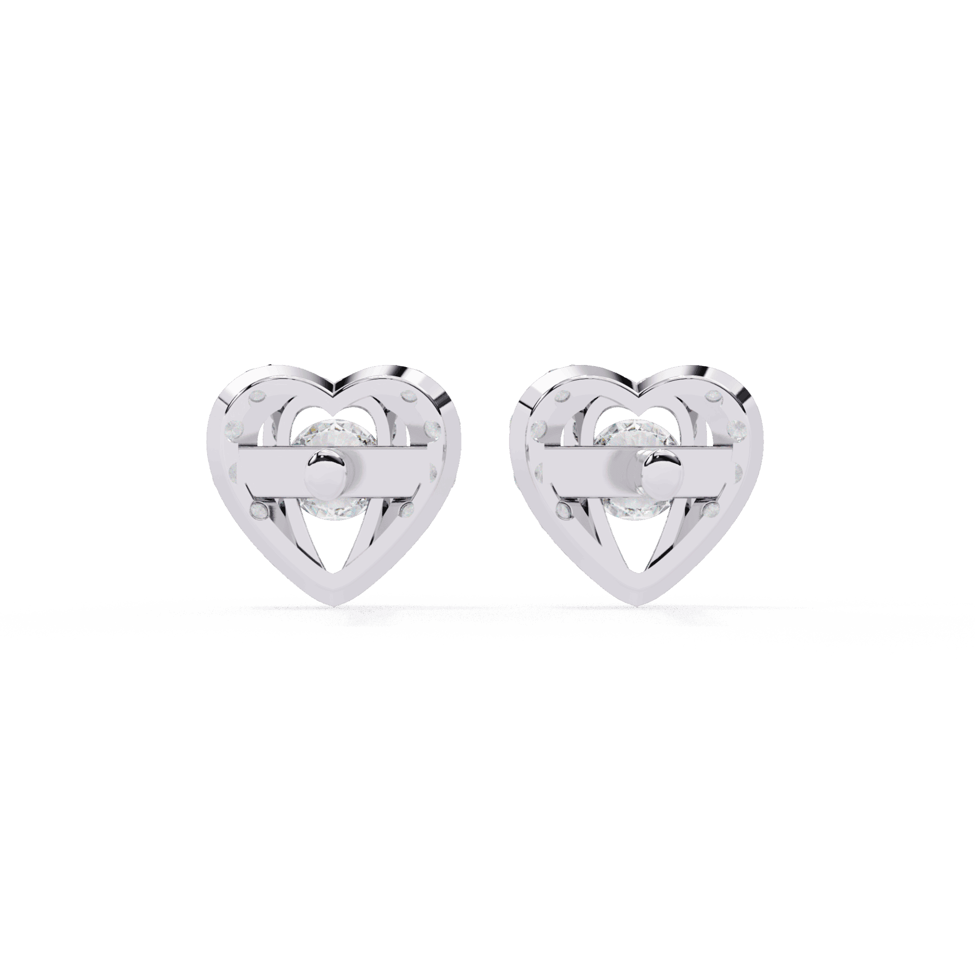 0.7 Carat Triple Round Stud Earrings in Moissanite | House of Estara