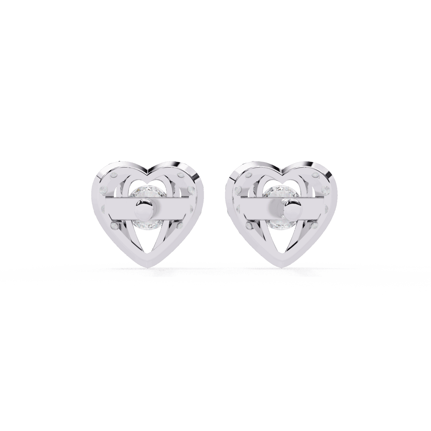 0.7 Carat Triple Round Stud Earrings in Moissanite | House of Estara