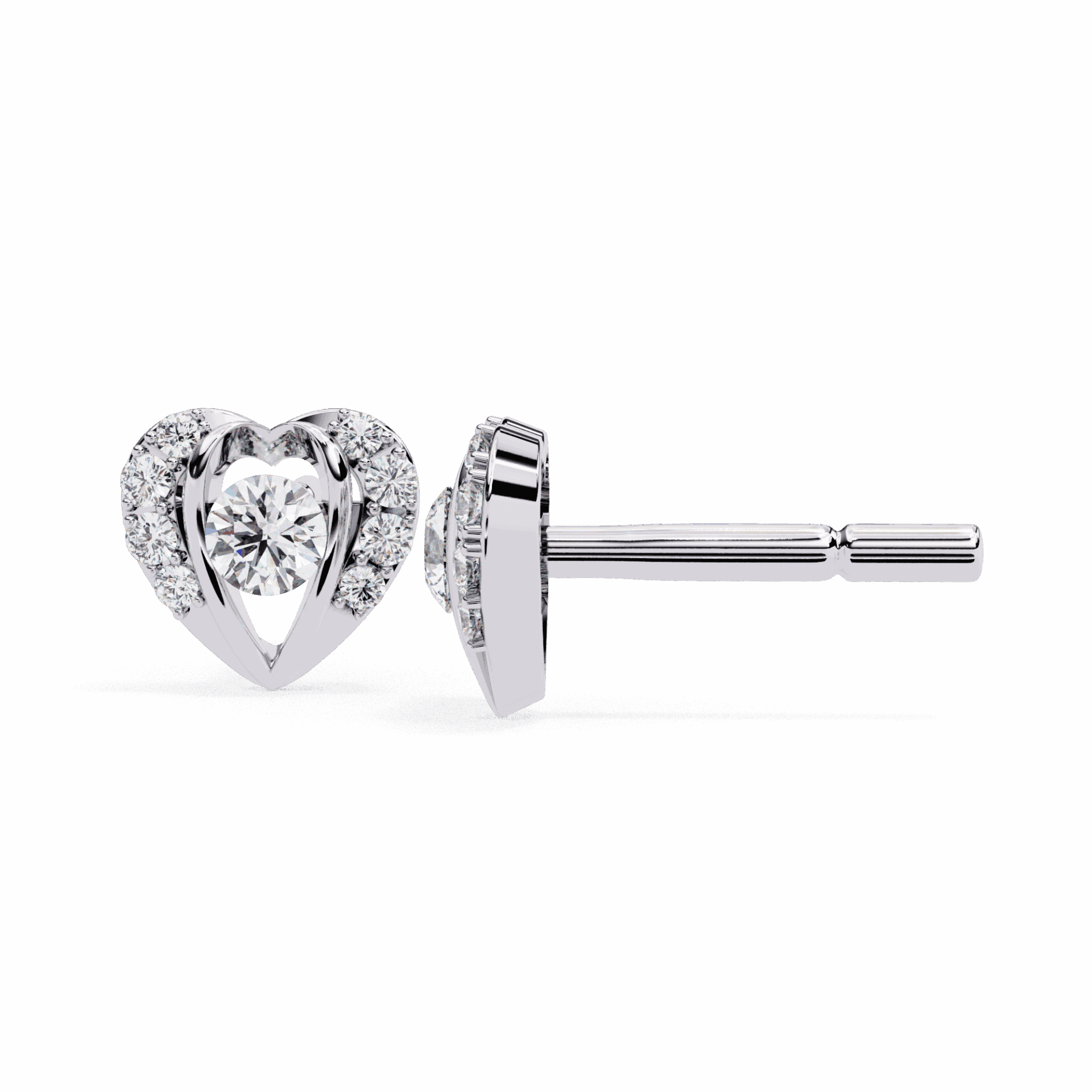 0.7 Carat Triple Round Stud Earrings in Moissanite | House of Estara