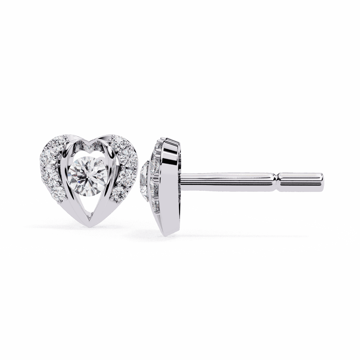 0.7 Carat Triple Round Stud Earrings in Moissanite | House of Estara