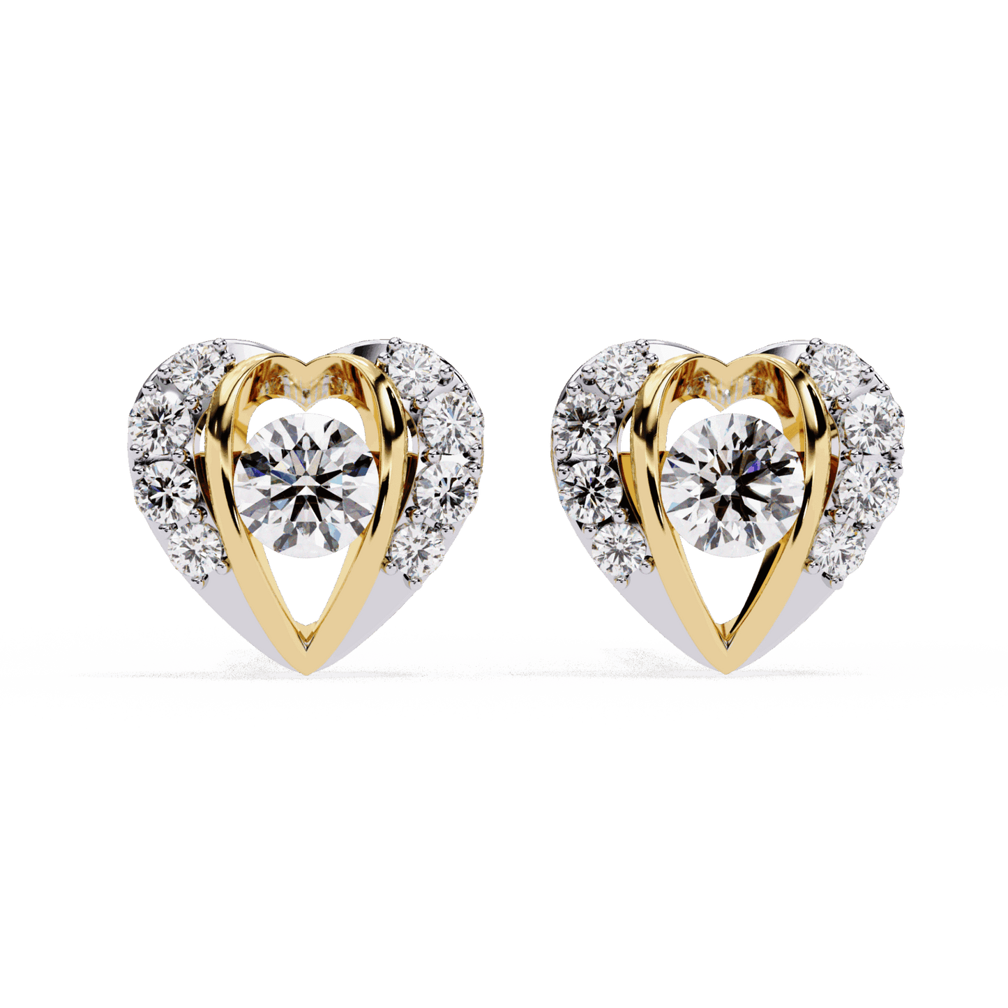 0.7 Carat Triple Round Stud Earrings in Moissanite | House of Estara