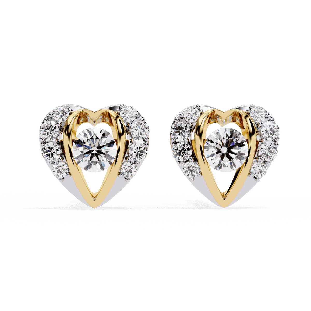 0.7 Carat Triple Round Stud Earrings in Moissanite | House of Estara
