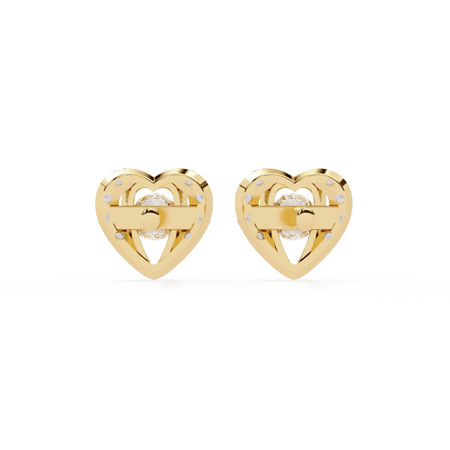 0.7 Carat Triple Round Stud Earrings in Moissanite | House of Estara