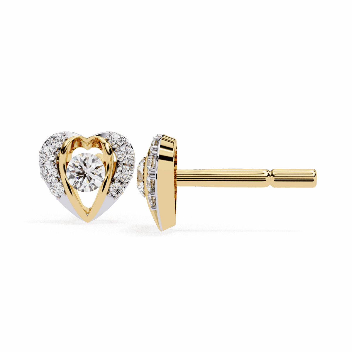 0.7 Carat Triple Round Stud Earrings in Moissanite | House of Estara