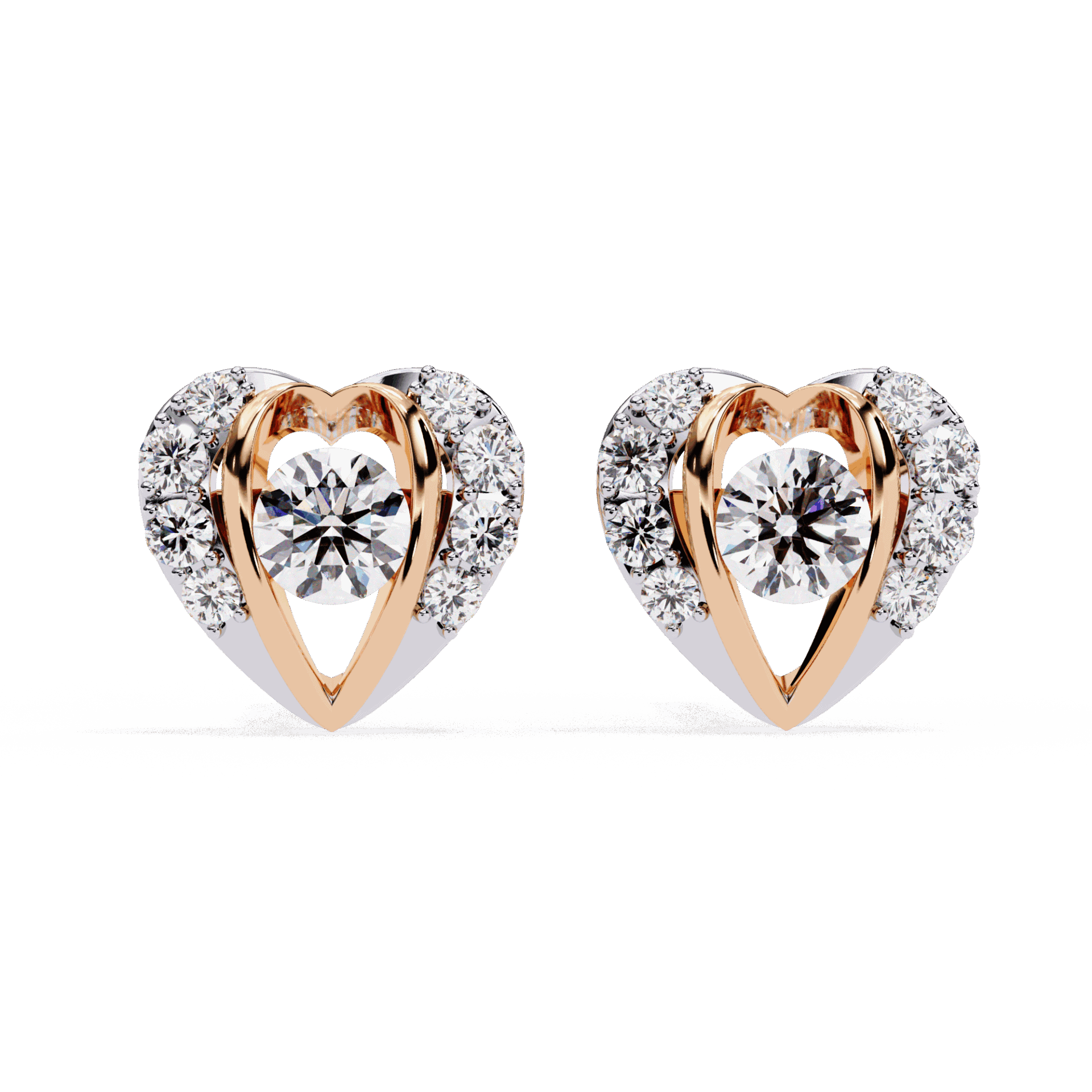 0.7 Carat Triple Round Stud Earrings in Moissanite | House of Estara