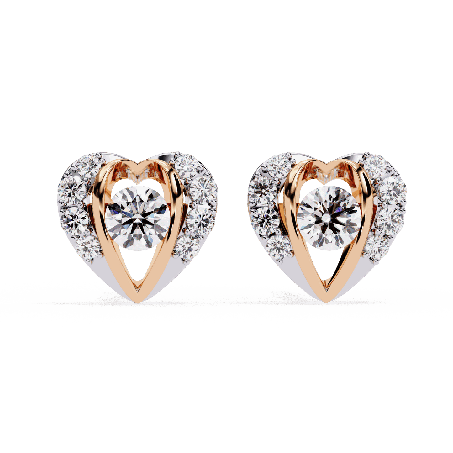 0.7 Carat Triple Round Stud Earrings in Moissanite | House of Estara