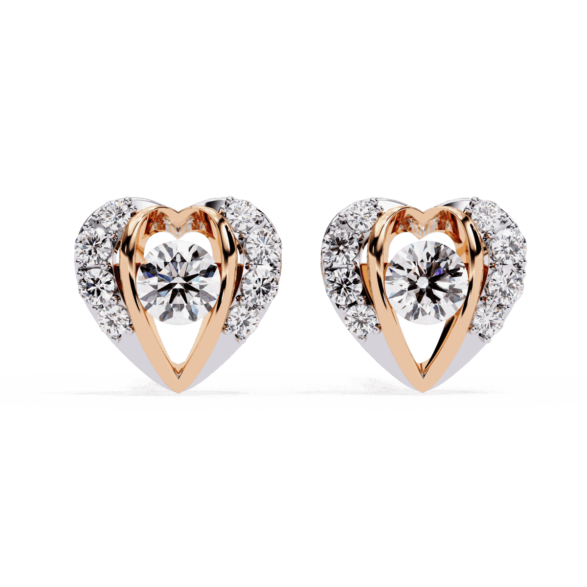 0.7 Carat Triple Round Stud Earrings in Moissanite | House of Estara