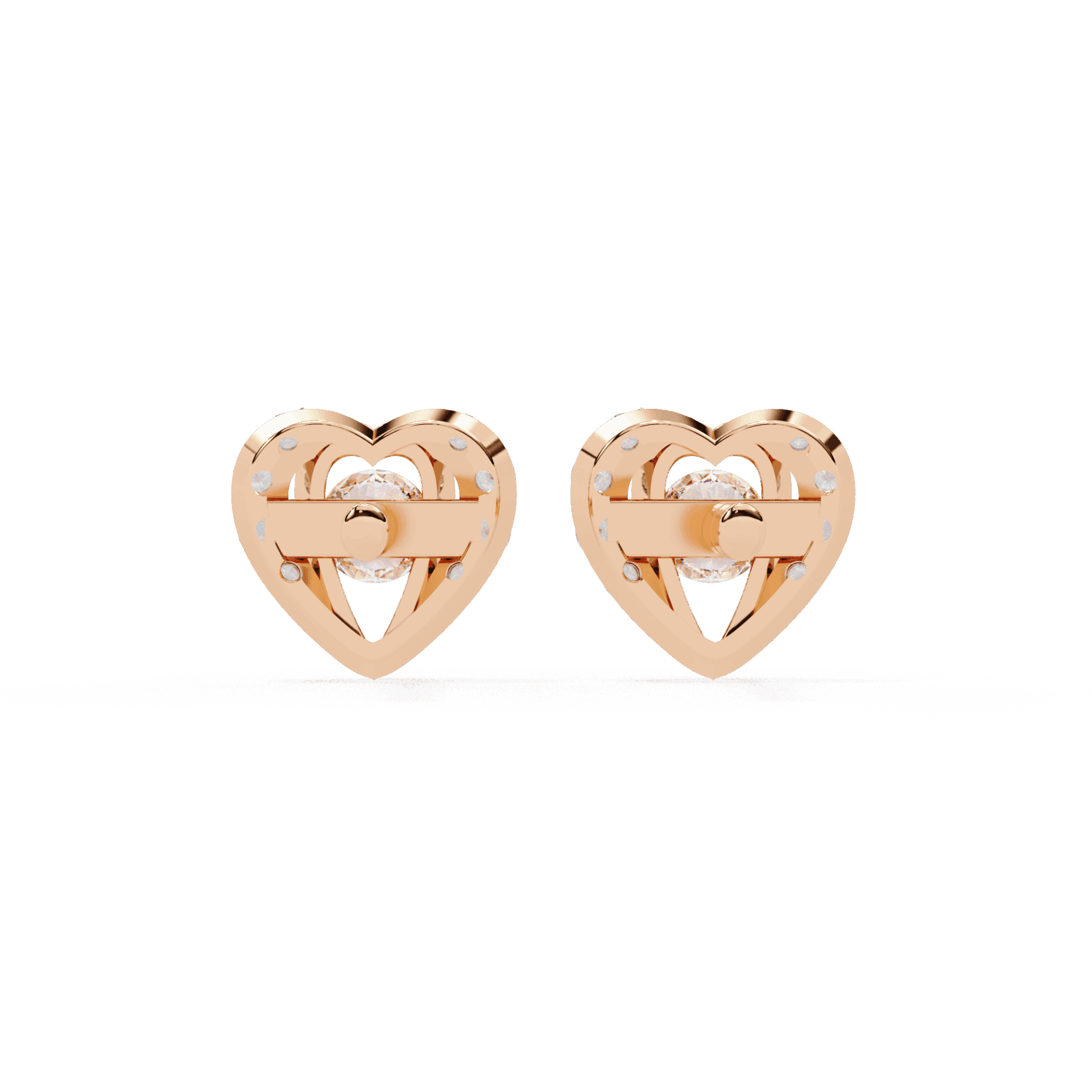 0.7 Carat Triple Round Stud Earrings in Moissanite | House of Estara