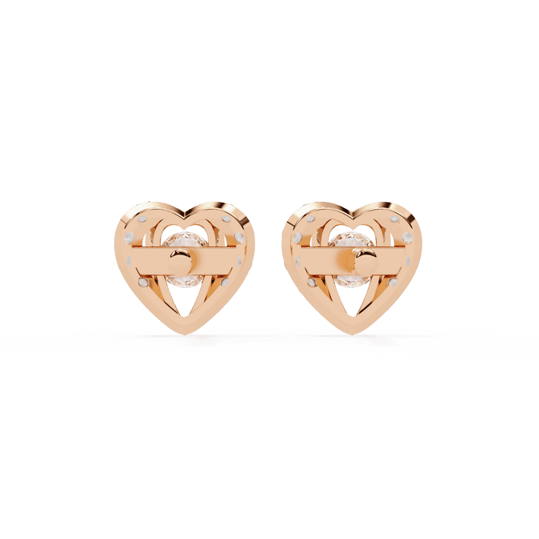 0.7 Carat Triple Round Stud Earrings in Moissanite | House of Estara