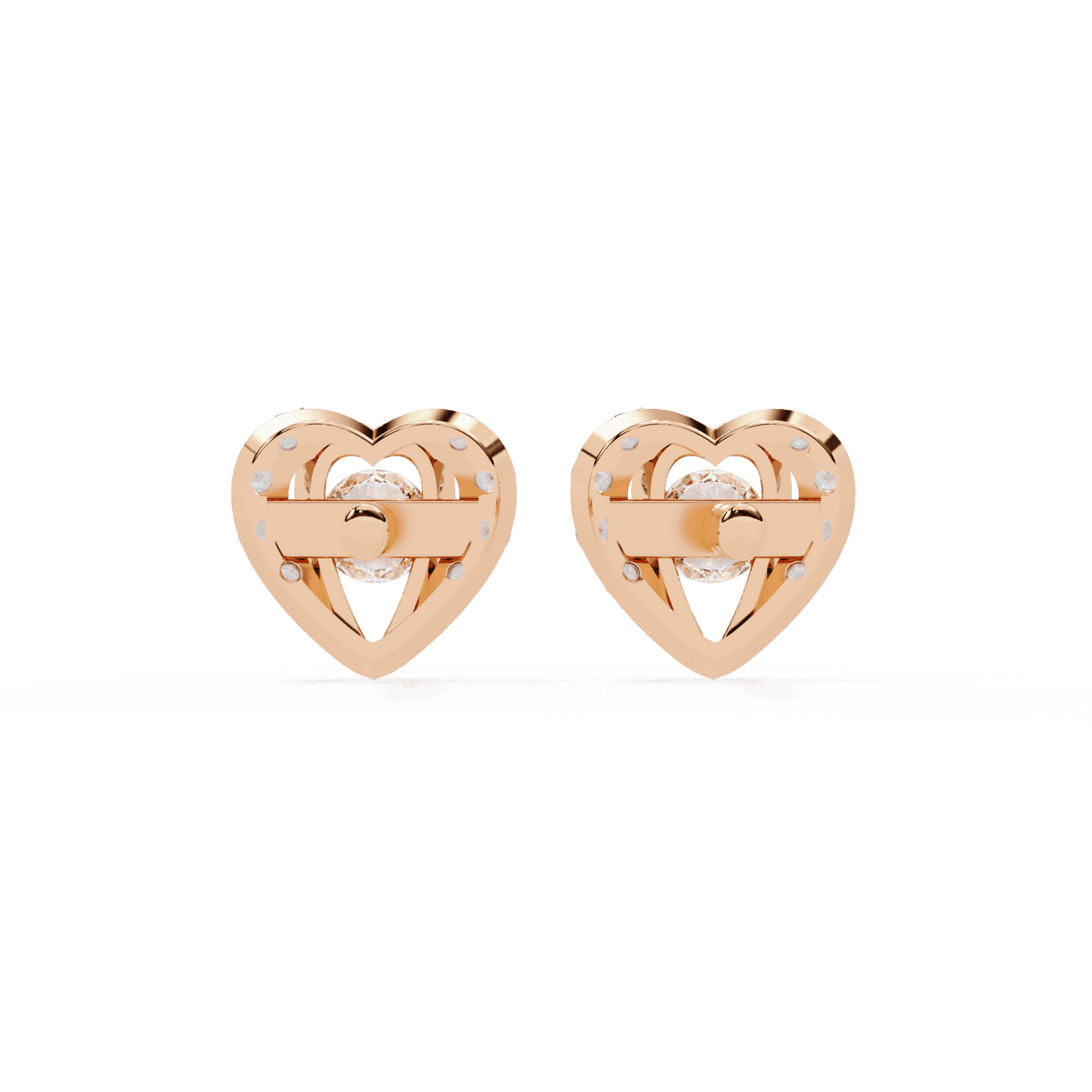 0.7 Carat Triple Round Stud Earrings in Moissanite | House of Estara