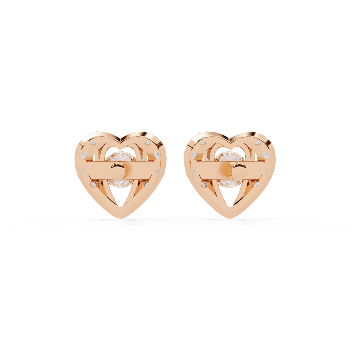 0.7 Carat Triple Round Stud Earrings in Moissanite | House of Estara
