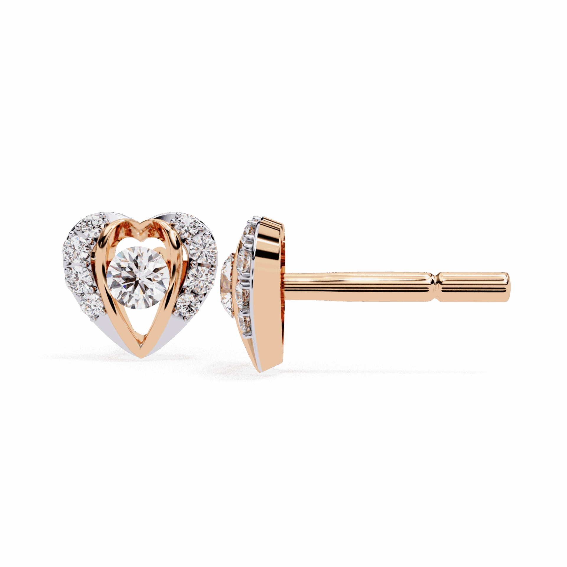 0.7 Carat Triple Round Stud Earrings in Moissanite | House of Estara