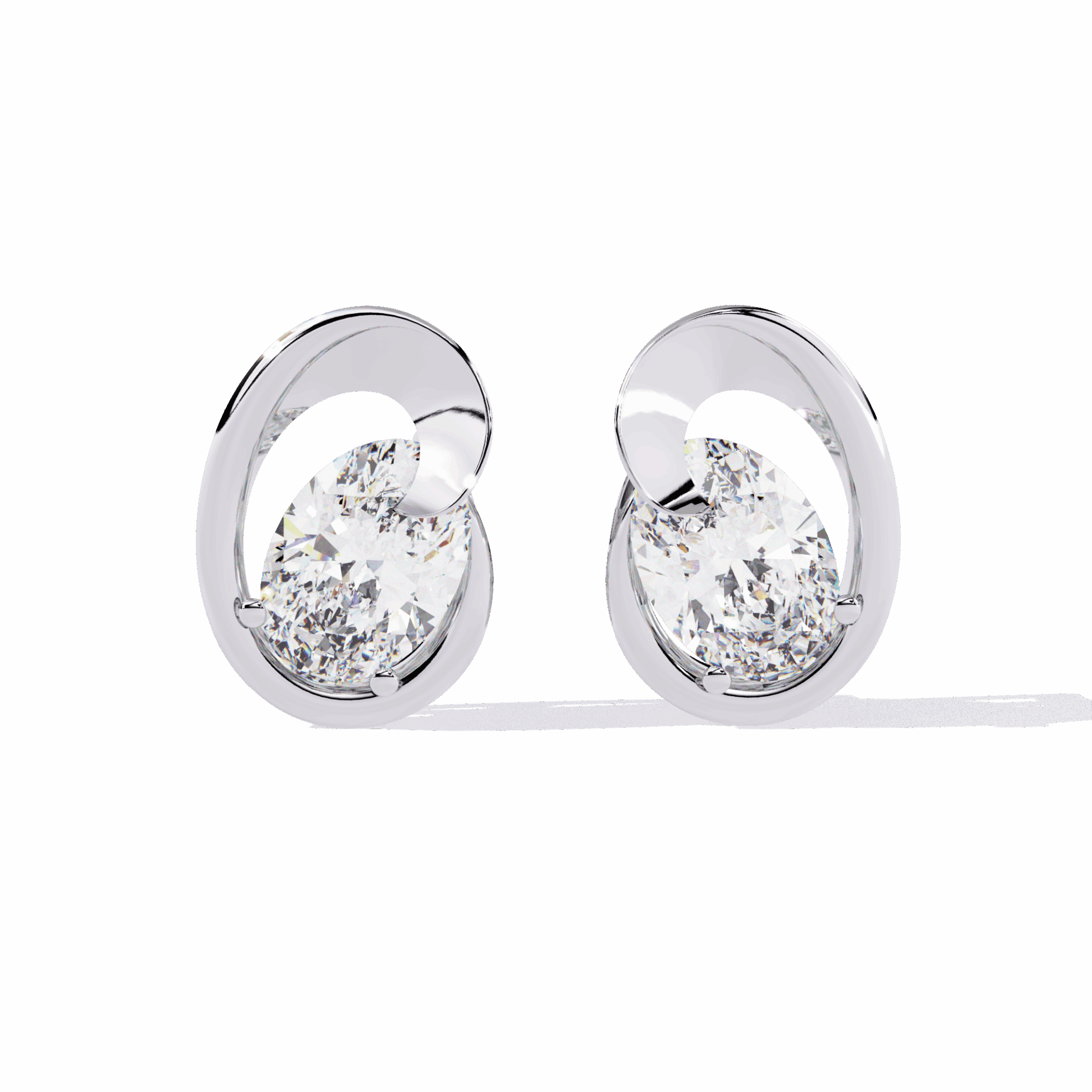 1.25 Carat Oval Solitaire Earrings in Moissanite | House of Estara