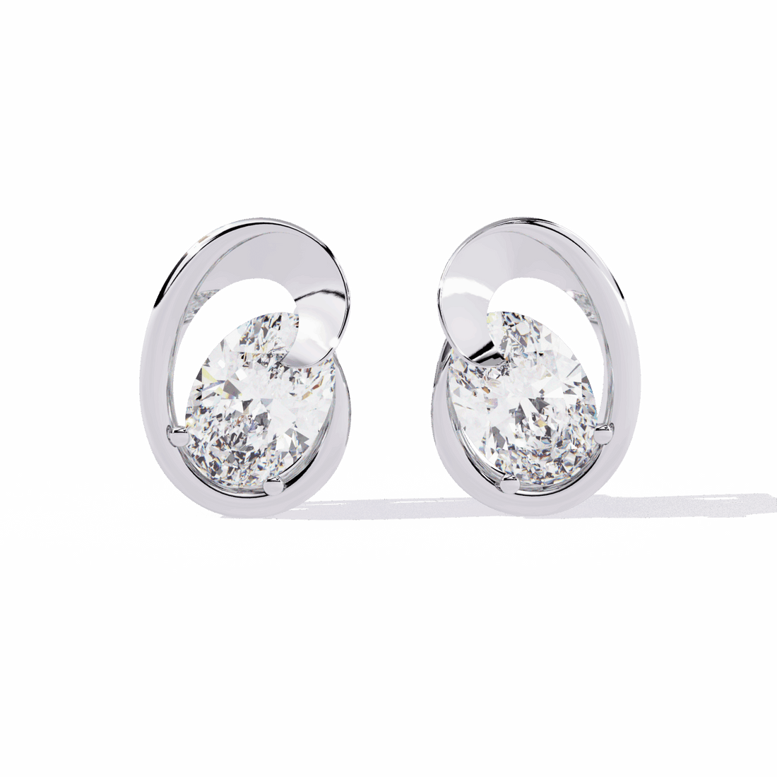 1.25 Carat Oval Solitaire Earrings in Moissanite | House of Estara