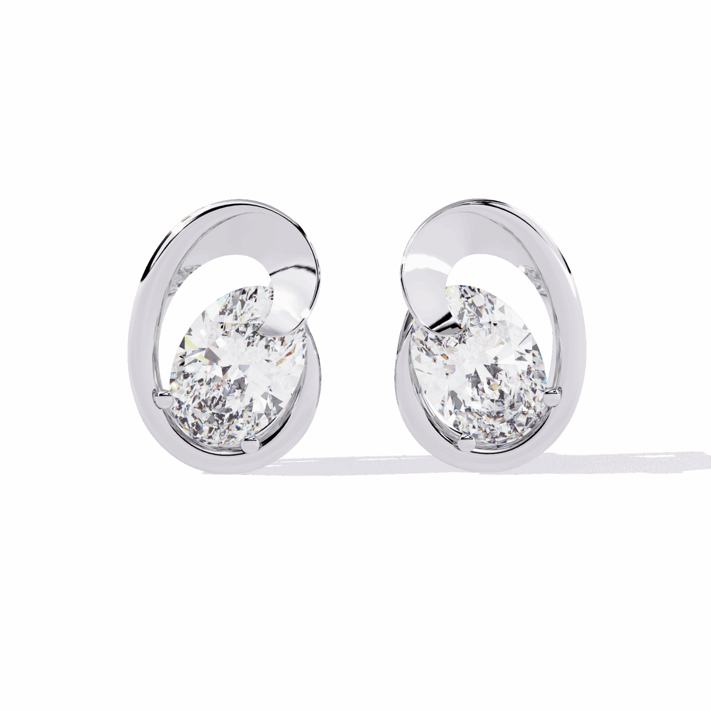 1.25 Carat Oval Solitaire Earrings in Moissanite | House of Estara