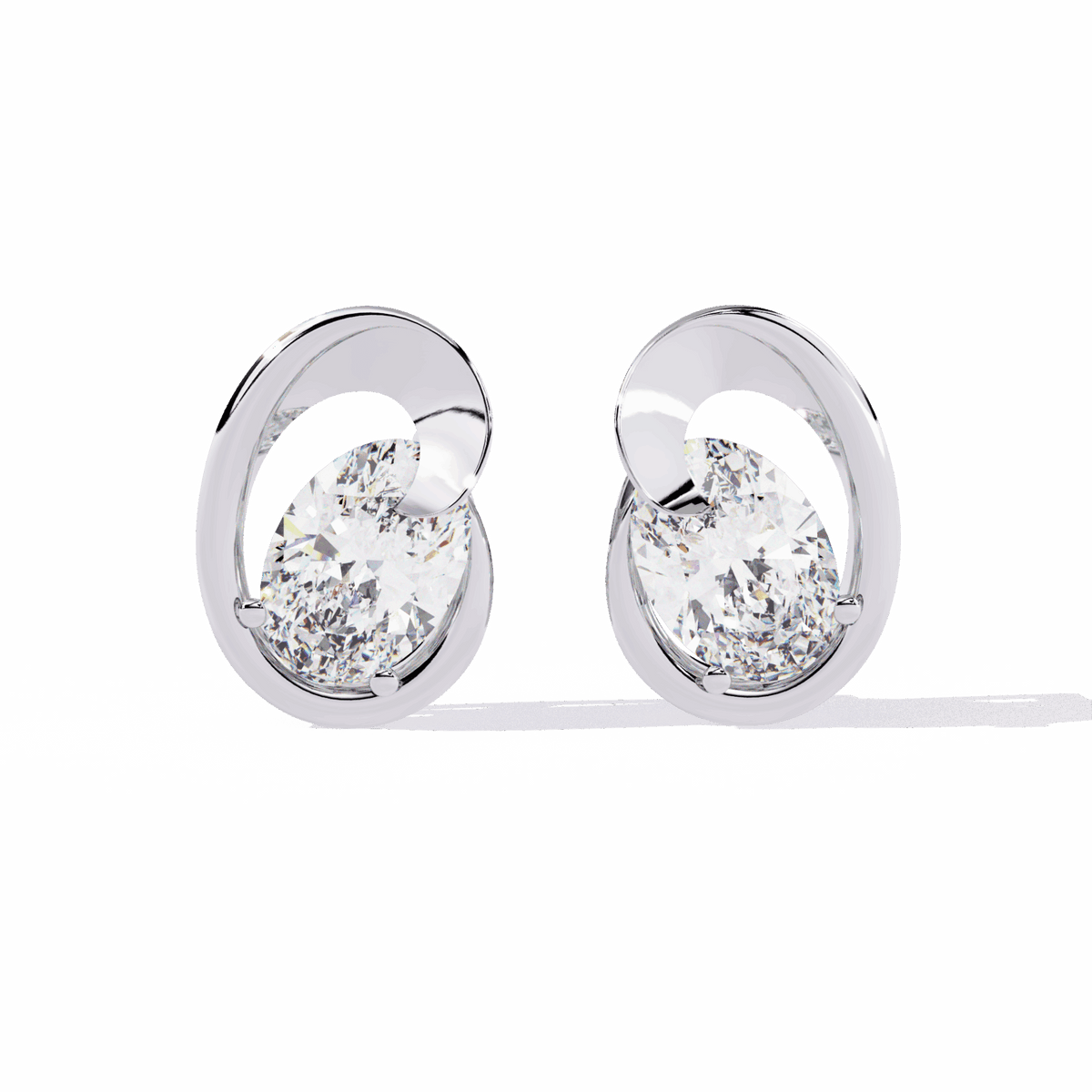 1.25 Carat Oval Solitaire Earrings in Moissanite | House of Estara